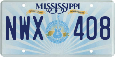 MS license plate NWX408