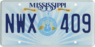 MS license plate NWX409