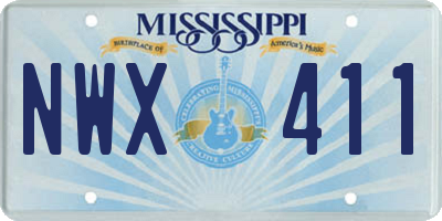 MS license plate NWX411