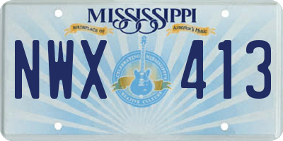 MS license plate NWX413
