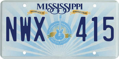 MS license plate NWX415