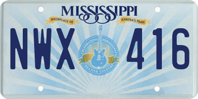 MS license plate NWX416