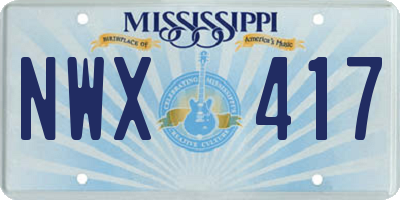 MS license plate NWX417
