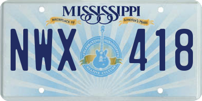 MS license plate NWX418