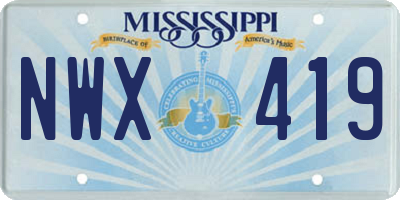 MS license plate NWX419