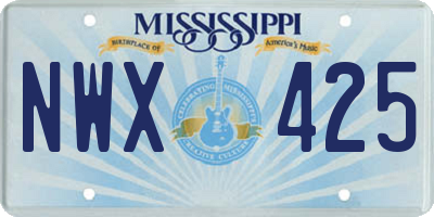 MS license plate NWX425