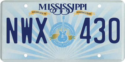 MS license plate NWX430