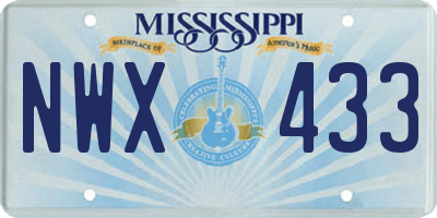 MS license plate NWX433