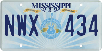 MS license plate NWX434