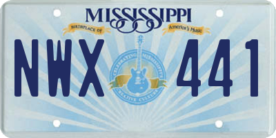 MS license plate NWX441