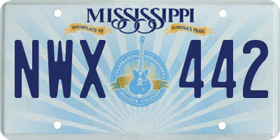 MS license plate NWX442