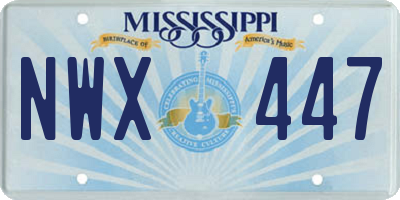 MS license plate NWX447