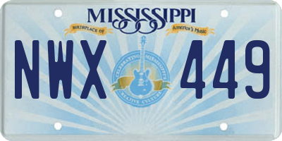 MS license plate NWX449