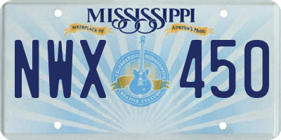 MS license plate NWX450