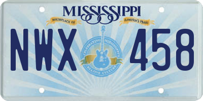 MS license plate NWX458