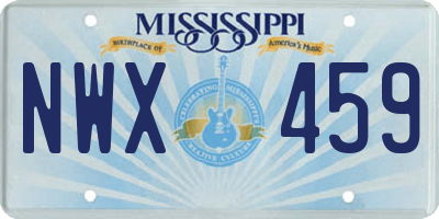 MS license plate NWX459