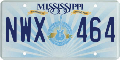 MS license plate NWX464