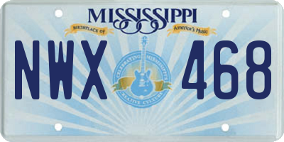 MS license plate NWX468
