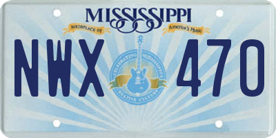 MS license plate NWX470