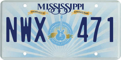 MS license plate NWX471
