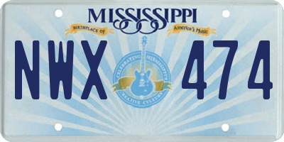 MS license plate NWX474