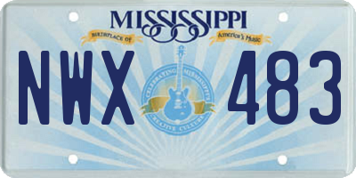 MS license plate NWX483