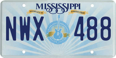 MS license plate NWX488