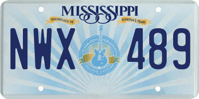 MS license plate NWX489