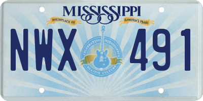 MS license plate NWX491