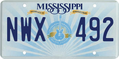 MS license plate NWX492
