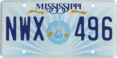 MS license plate NWX496