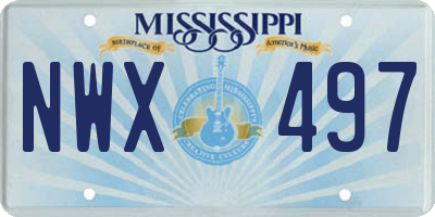 MS license plate NWX497