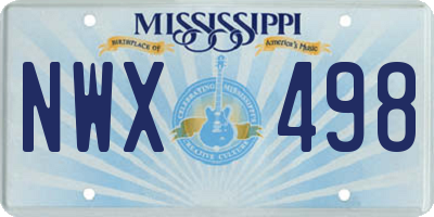 MS license plate NWX498