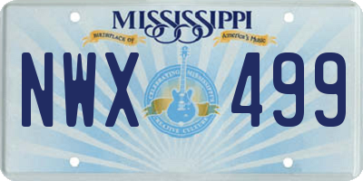 MS license plate NWX499