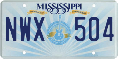 MS license plate NWX504