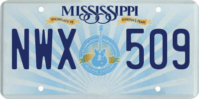 MS license plate NWX509