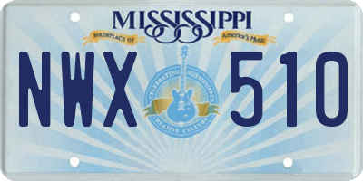 MS license plate NWX510