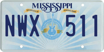 MS license plate NWX511