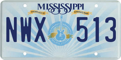 MS license plate NWX513