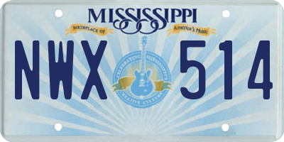 MS license plate NWX514