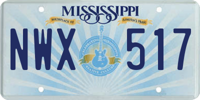 MS license plate NWX517