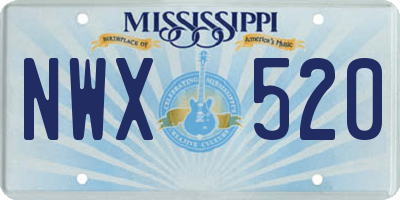 MS license plate NWX520