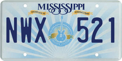 MS license plate NWX521