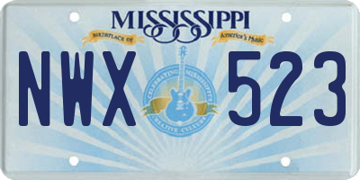MS license plate NWX523