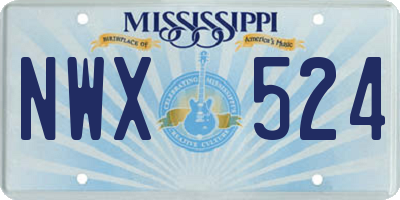 MS license plate NWX524