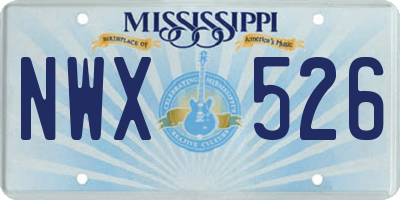 MS license plate NWX526