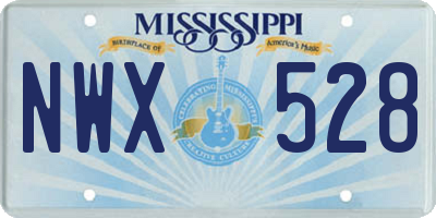 MS license plate NWX528