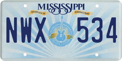 MS license plate NWX534
