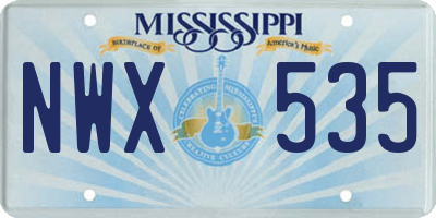 MS license plate NWX535