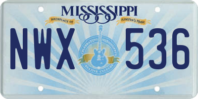 MS license plate NWX536